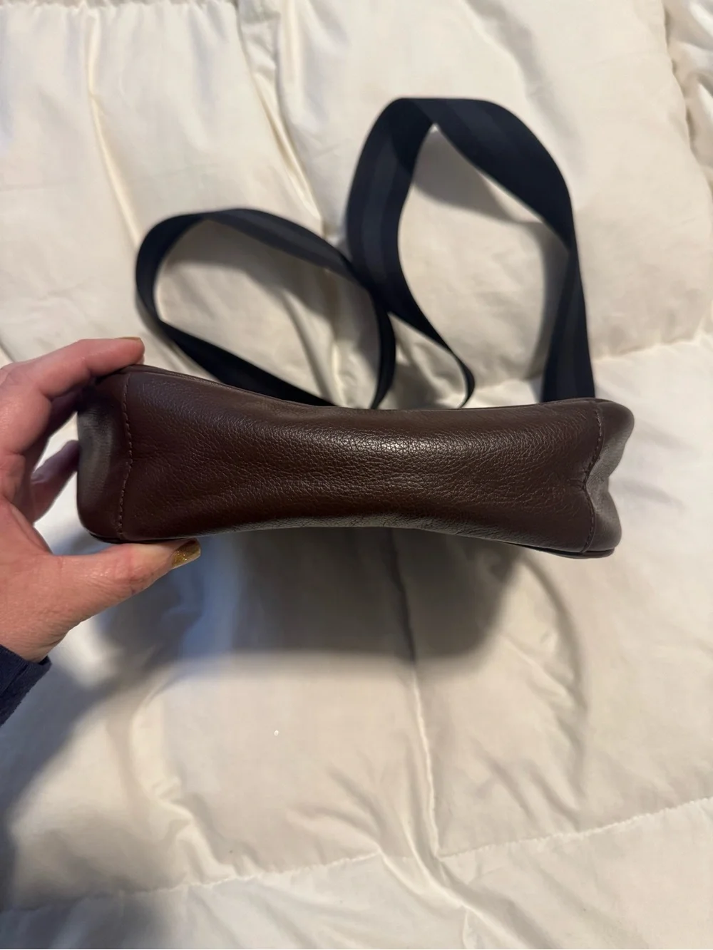 Leather Crossbody Bag in Dark Brown - Picture 3 of 6
